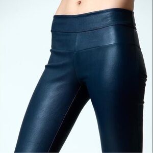 Daryl K Stretch Lamb Leather Black Classic Leggings Size 8